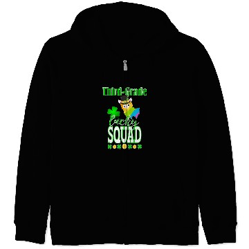 Discover St Patricks Third Grade Teacher Student Cute Llama Squad Zip Hoodies