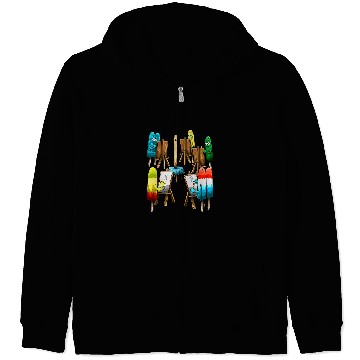 Discover Fun Popsicle Act Sketch Drawing School Art Class for Artists Zip Hoodies