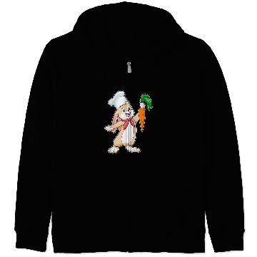 Discover Rabbits Cook Chef hat Carrot Zip Hoodies