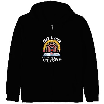Discover Reading Book Take A Look Its In A Book vintages Reading Bookworm Librarian 9 Reader Zip Hoodies