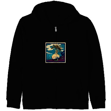 Discover Surrealism Japanese Painting Turnip Zip Hoodies