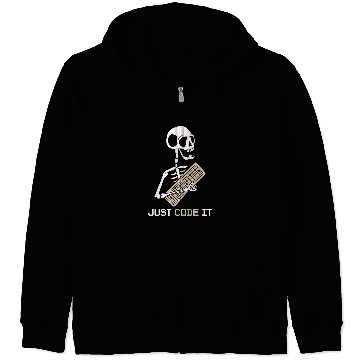 Discover Skeletons Skulls Programmer Software Developer Coder Code It Skull Zip Hoodies