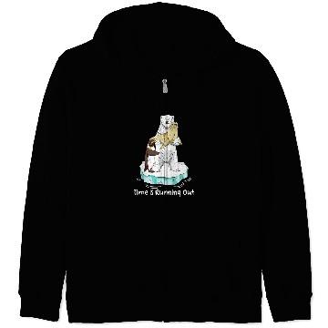 Discover Funny Bear Time Is Running Out Global Warming Polar Bear Climate Change Cute Bears Zip Hoodies