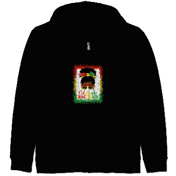 Discover Celebrate Juneteenth Black Women Messy Bun Girls Bleached Zip Hoodies