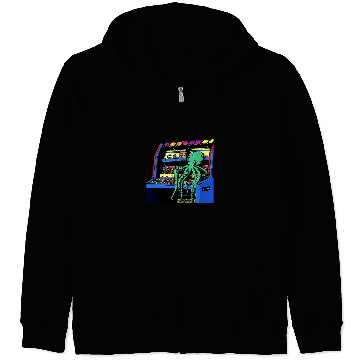 Discover Octopuss Lover sitting on video game Vending Machine gatcha arcade Zip Hoodies