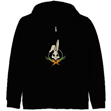 Discover Skeletons Skulls Rabbit Crossbones Carrots Easter Day Skull Zip Hoodies