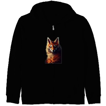 Discover Atmosphere Hypercute FoxHybrid Maine Coon Tiger Fluffy Zip Hoodies
