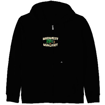 Discover Tractor driving Midwest Mindset Tractor Farm Zip Hoodies