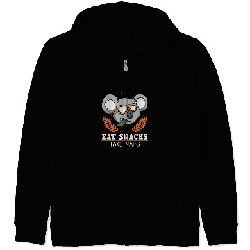 Discover Funny Bear Eat Snacks Take Naps Koala Cute Bears Zip Hoodies