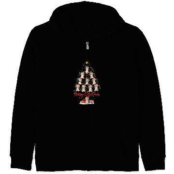 Discover Foxhound Dog Lover Matching Santa Foxhound Christmas Tree Zip Hoodies