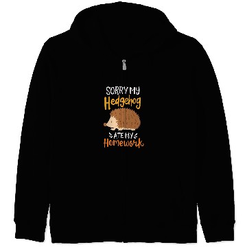Discover Hedgehog Homework Student School Zip Hoodies