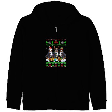 Discover Christmas Bernese Mountain Dog Puppy Lover Ugly xmass Sweater Zip Hoodies