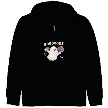 Discover Reading Book Halloween ghosts Reading Books Teacher Librarian Halloween 2 Reader Zip Hoodies