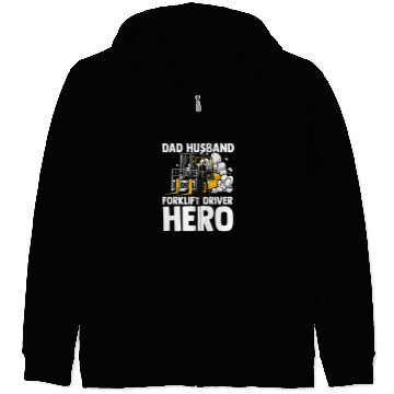 Discover Dad Husband Forklift Driver Hero Forklift Operator Vintage Zip Hoodies
