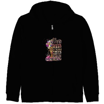 Discover She Is Beautiful Resilient Stronger Than The Storm Zip Hoodies