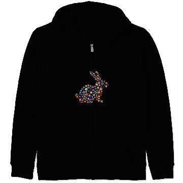 Discover Rabbits Floral Easter Bunny Spring Flowers Rabbit Women Girls Zip Hoodies