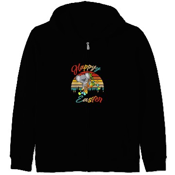 Discover Funny Bear vintages Retro Happy Easter Bunny Koala Bear Easter Eggs Cute Bears Zip Hoodies