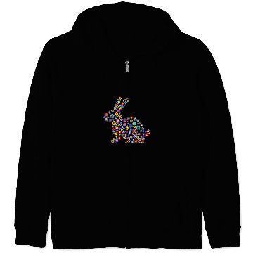 Discover Rabbits Floral Easter Bunny Girls Women Spring Flowers Rabbit 1 Zip Hoodies