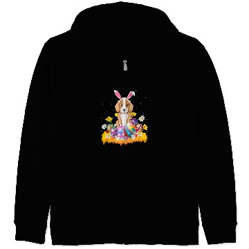 Discover Funny Easter Egg Lover Foxhound Dog Easter Sunday Zip Hoodies