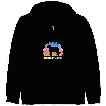Discover Bernedoodle vintages Sunset Dog Zip Hoodies