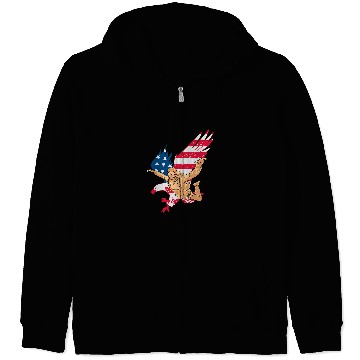 Discover Patriotic Skydiver US American Flag Freedom Skydiving Eagle Zip Hoodies