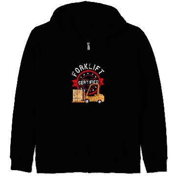Discover Cool Forklift Operator Driver Trucker Forklift Zip Hoodies