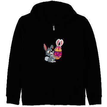 Discover Rabbits Happy Easter Cute Easter Egg Rabbit Bunny Lover Easter Zip Hoodies