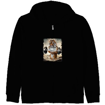Discover Tiger Gift Muscle Training Weightlifting Zip Hoodies