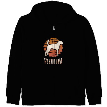 Discover Foxhound vintages Retro Classic Dog Sunset Zip Hoodies