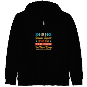 Discover Retro Inspired Software Engineer to save time Im never Zip Hoodies