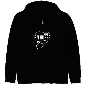 Discover RN nurses Est 2024 Registered nurses Graduation New RN nurses Zip Hoodies