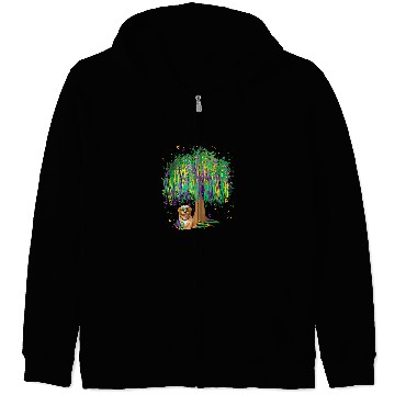 Discover Dog Havanese Mardi Gras Havanese Bead Tree Bourbon Street Zip Hoodies
