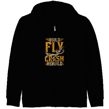 Discover RC Plane Build Fly Crash Rebuild Zip Hoodies