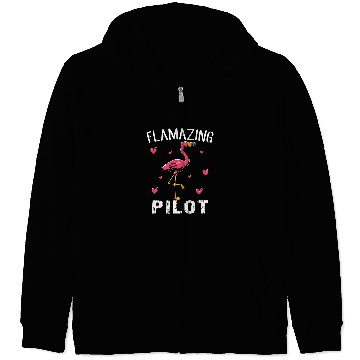 Discover Flamingo bird Funny Flamazing PILOT Zip Hoodies