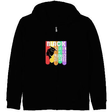 Discover Pharmacist PharmD Graduation Black Queen Doctorate Tech Zip Hoodies
