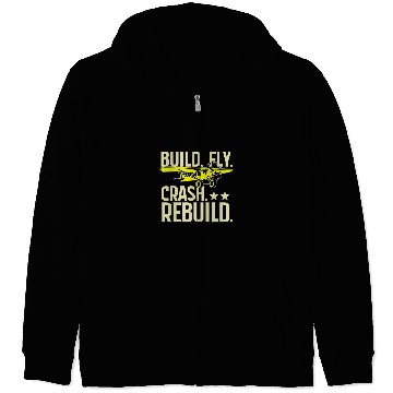 Discover RC Plane Model Aircraft Build Fly Crash Rebuild 2 Zip Hoodies