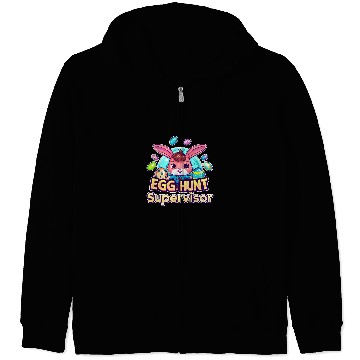 Discover Funny Easter Egg Hunt Supervisor Dad Mom Kid Party Zip Hoodies