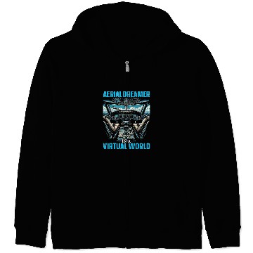 Discover Flight Simulator Aviation Console Pilot Flight Simulation 3 Zip Hoodies