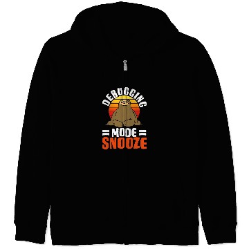 Discover Software Developer Debugging Mode Snooze Zip Hoodies