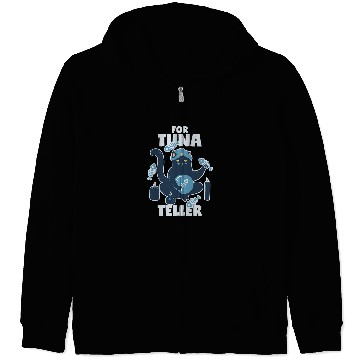 Discover Fortune Teller Cat with Tuna Fortunateller Pun Zip Hoodies