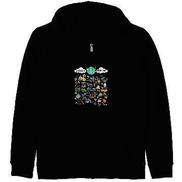 Discover Earth Day Alphabet Teacher Student Environmental Support Zip Hoodies
