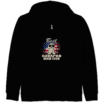 Discover Womens bests Cavapoo Mom Ever Proud American Vintage Zip Hoodies
