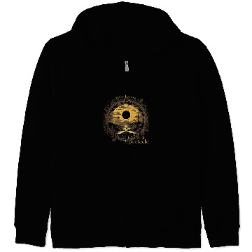 Discover Annular Solar Eclipse Fan Celestial Spectacle Zip Hoodies