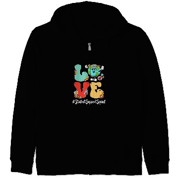 Discover Retro Love World Earth Day Student Support Squad Zip Hoodies