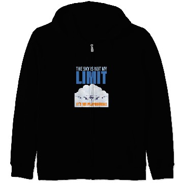 Discover Sky No Limit Playground Pilot Aviation Airplane Aircraft Zip Hoodies