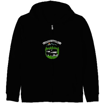 Discover Retro Sunset RV Happy Camper Camping Zip Hoodies