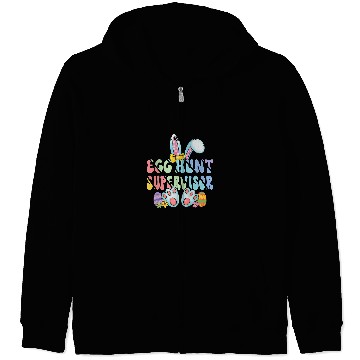Discover Egg Hunt Supervisor Egg Hunter Matching Easter Rabbit Ears Zip Hoodies