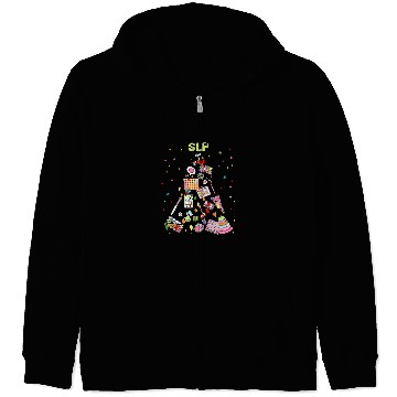 Discover Christmas Speech Therapy Speech Therapist SLP Zip Hoodies