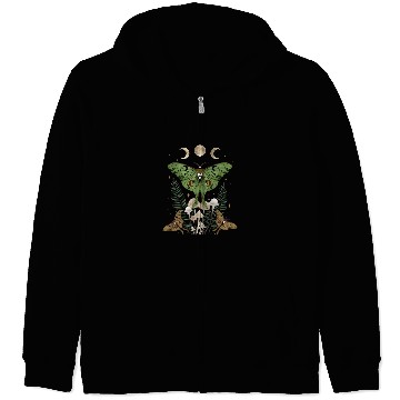 Discover Fairy Grunge Fairycore Aesthetic Goth Luna Moth Mushroom Zip Hoodies