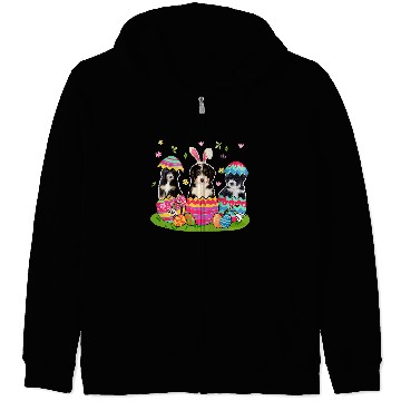 Discover Three Bunny Bernedoodle Inside Easter Egg Happy Easter Zip Hoodies